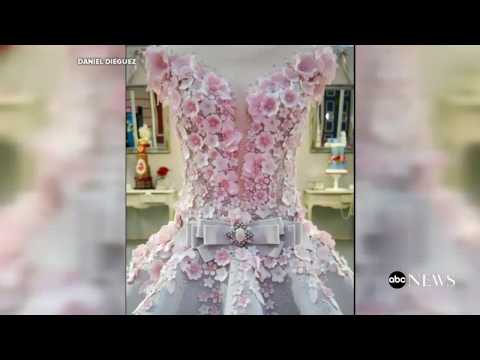 Life-size wedding dress cake wows at cake show