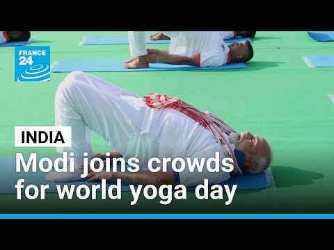 YouTube video thumbnail: India's Modi Joins Crowds to Celebrate World Yoga day 