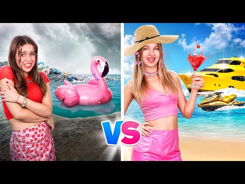 Rich VS Poor at Beach || Popular VS Unpopular Girl in Summer Camp