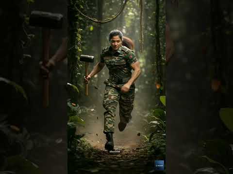 Bangladeshi army breaks down fallen tree and rescues big Elephant and Elephant cub #ai #army