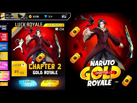 Naruto Gold Royale & Free lol Emote 😮💥| free fire x naruto | free fire new event | ff new event