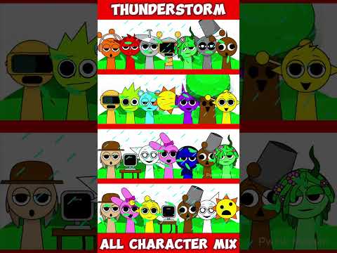 WOW!! Sprunki They Are All Hit by a Thunderstorm ALL CHARACTERS MIX VERSION