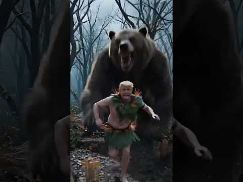 The Ultimate Halloween Prank: Watch Trump Get Chased by a Giant Bear! #trump