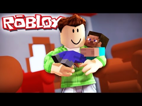 ADOPTING MINECRAFT STEVE IN ROBLOX!?