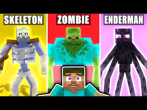 ALL RUN CHALLENGES With Steve VS Mutant MOBS - Funny Animation