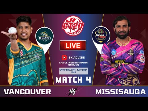 Vancouver Knights VS Bangla Tigers Missisauga GT20 League 4th MATCH 2024 || Vancouver VS Tiger Live