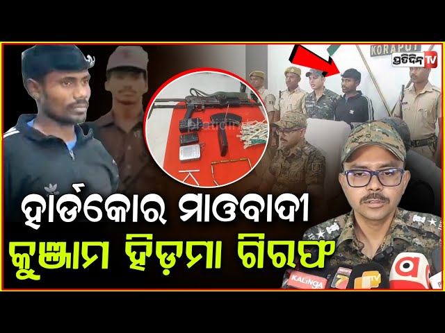 ୮ ଲକ୍ଷ ଥିଲା ପୁରସ୍କାର , ମାଓନେତା କୁଞ୍ଜମ ହିଡିମା ଜଙ୍ଗଲରୁ ହେଲା ଗିରଫ । Kunjam Hidma arrested in Koraput .