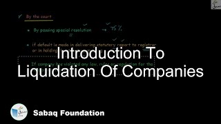 Introduction To Liquidation Of Companies
