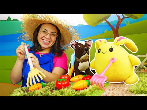 ¡Chocolate y Lucky son granjeros! 🍅🍆🥕 Videos de juguetes bebés