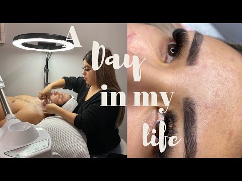 A day in my life | lash tech/ esthetician student