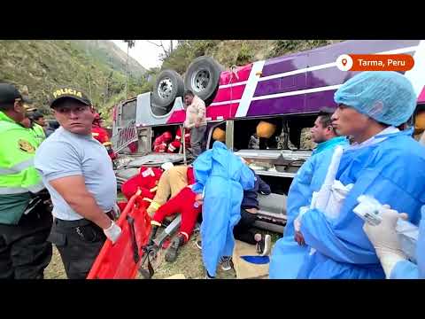 YouTube video thumbnail: Bus Crash in Peru Kills at Least 18 People