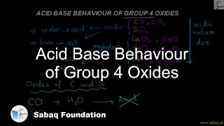 Acid Base Behaviour of Group 4 Oxides