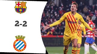 Espanyol vs Barcelona 2 2 Resumen  La Liga Santander   2021- 2022