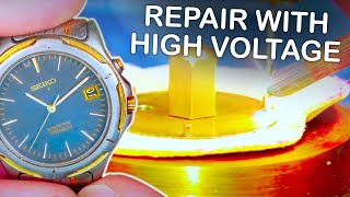 Repairing a Seiko quartz watch dial. How to use a dial soldering machine.