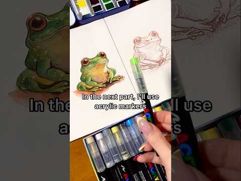 Watercolor vs Acrylic Markers: Challenge 👀🎨#watercolor #watercolortutorial #painting