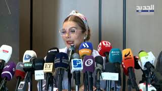 مؤتمر صحافي للفنانة أصالة فور وصولها الى بيروت