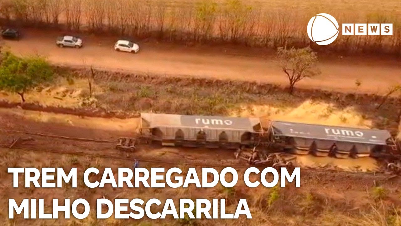 Trem carregado com milho descarrila em Araraquara