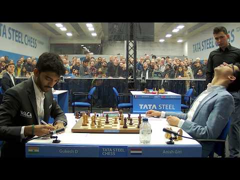 Gukesh vs Anish BREATHTAKING LAST MOMENTS In TATA STEEL CHESS 2025