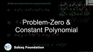 Problem-Zero & Constant Polynomial