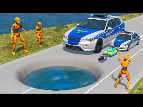 Small to Giant Cars vs Giant Water Pit - BeamNG.drive