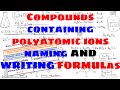 Naming and Writing Chemical Formulas for Polyatomic Ions