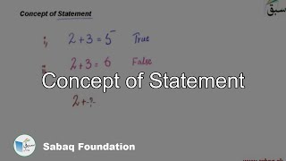 Concept of Statement