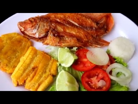 Mojarra Frita y Patacones ¡Deliciosos! : Receta colombiana.