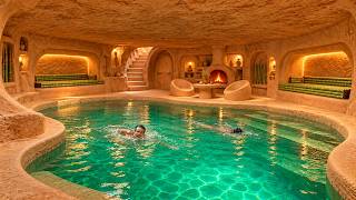 2x Speed I Build Hidden Temple Underground With Secret Pools Inside, Real Life
