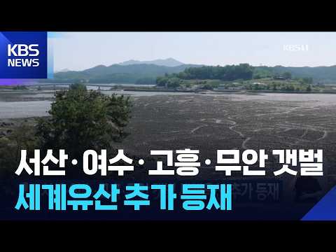 서산·여수·고흥·무안 갯벌 세계유산 추가 등재 / KBS  2026.07.25.