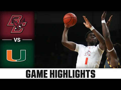 Boston College Vs. Miami Game Highlights | 2023-24 ACC Men’s Basketball ...