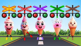 【踏切アニメ】コーンアイスクリーム！Cone Ice Cream! Imaginary Railroad Crossings Running