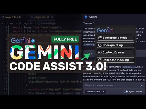 Gemini Code Assist 3.0: It's now BETTER than Cline & Roo? BG Mode, Code Mode, Checkpointing & More!