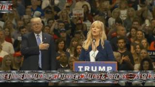 Donald Trump makes time for the National Anthem to be sung.