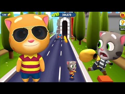 Talking Tom Gold Run New Mystery World - Unlock Boss Ginger Fight Tom Raccoon - Game