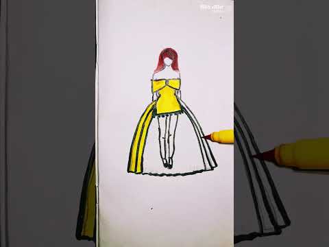easy dress art design 👗 subscribe for more dress #art #dressdesingn #ytshorts #painting