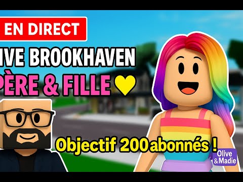 LIVE Roblox Brookhaven 🏡 Père & Fille en mission 😱 Objectif 200 abonnés 💖 #roblox #brookhaven