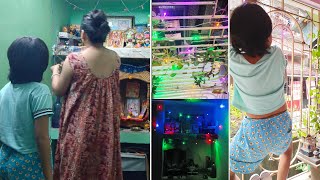 শুভ মহালয়া সবাইকে..... মহালয়ার দিন মা মেয়ে মিলে বাড়িঘর লাইট দিয়ে সাজিয়ে নিলাম।