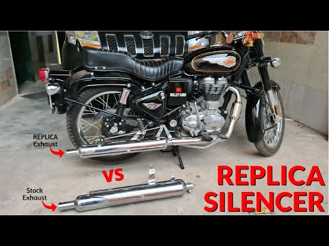 Royal Enfield Stock Silencer VS Replica Silencer Sound