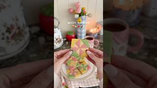 Making Quilt Cookies 🧺🍓 #shorts #cozyhobbies #cottagecore