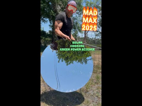 Solar cooking with a parabolic mirror DIY random scrap setup for cooking
