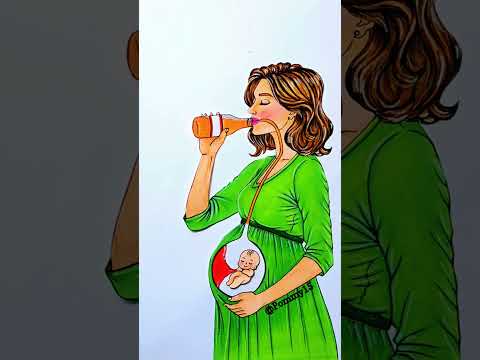 Stop drinking 🚫 and save your baby ♥ #deepmeaningvideos #art #artwork #mother #drawing #pommyart
