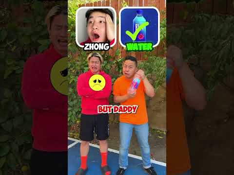 Like if you love cola and subscribe if you love water 🫠 zhong and his dad #shorts #funny #challeng
