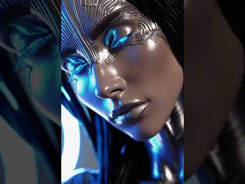 Futuristic Cyborg Awakening with AI