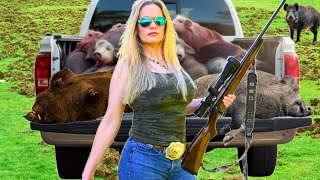 Most Exciting Wild Hog Hunt Ever! FULL TRUCKLOAD of PIGS!