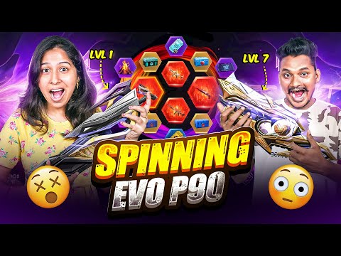 🔥LEVEL 1 TO LEVEL MAX🔥EVO P90 - Free Fire New Evo P90 Spinning💎 - #telugucouple