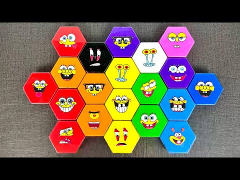 Rainbow SLIME 🌈 Looking SpongeBob SquarePants Clay With Eggs Coloring: Plankton, Patrick's...,ASMR