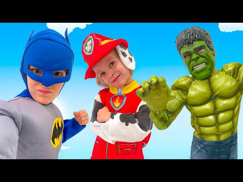 Damon & Dylan Learning Colors And Turn Into Superhero Hulk Batman Paw Patrol
