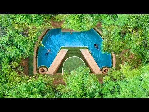Building The Most Amazing Underground Home Villa with Surrounding Swimming by Ancient Skill Part2