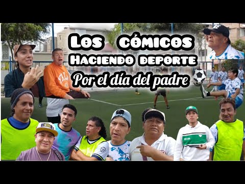 Los comicos haciendo deporte  por el día del padre ❤🤝👨