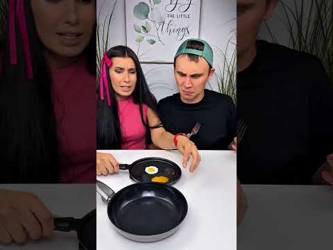 Boy cracks egg on pan, girl mad it’s a phone case 😵🍳